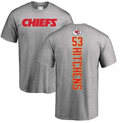 Men Kansas City Chiefs #53 Hitchens Anthony Ash Backer NFL T Shirt->nfl t-shirts->Sports Accessory